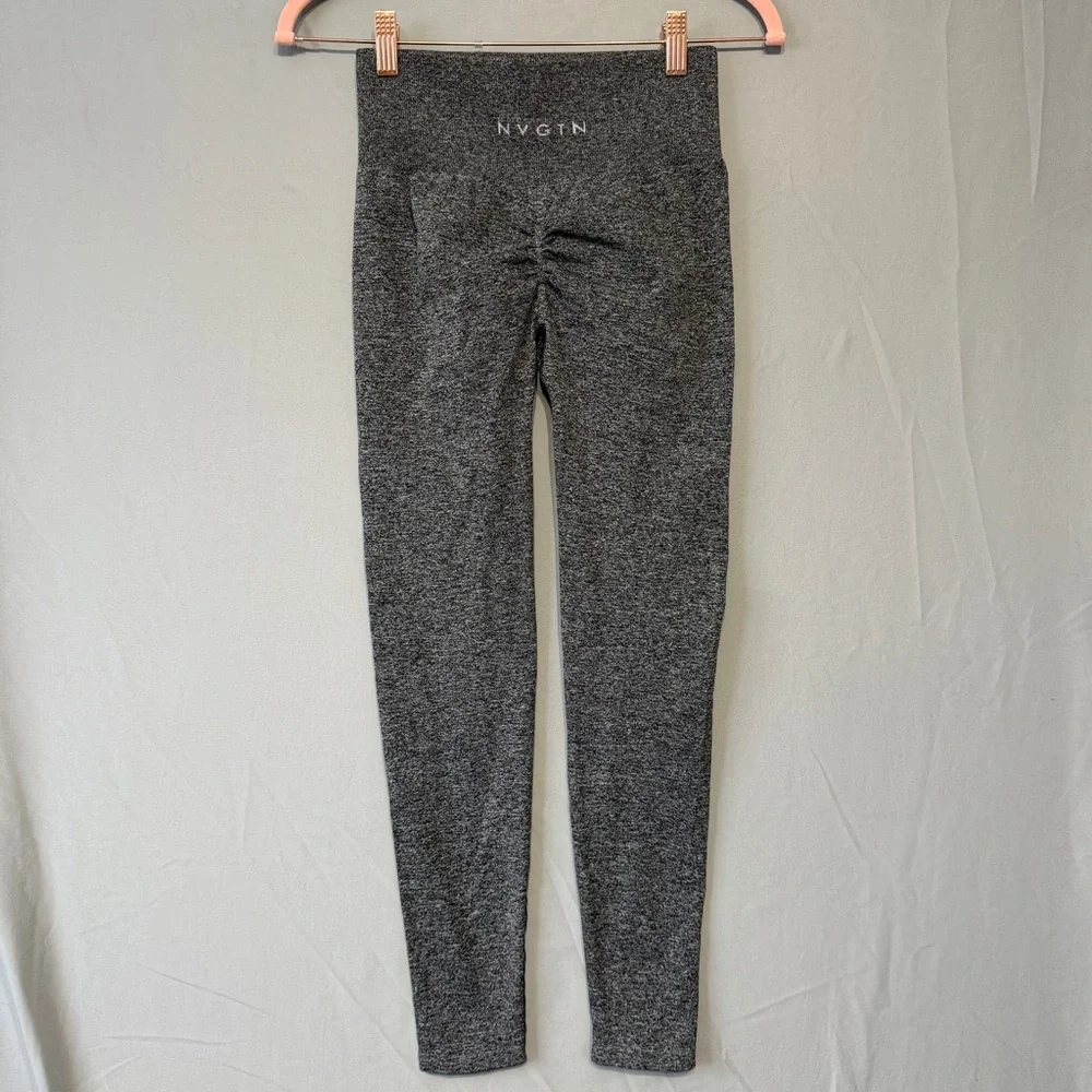 NVGTN Womens Contour Seamless Leggings Size Small Grey Scrunch Gym Workout Yoga - Picture 6 of 7